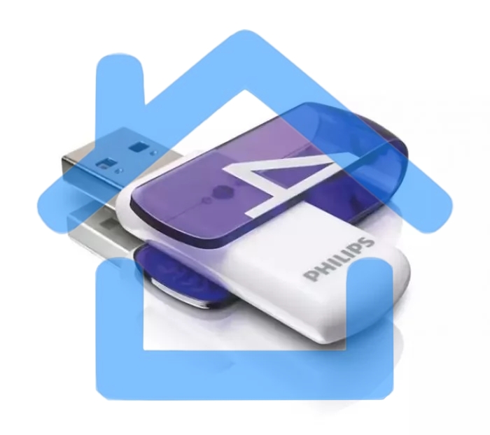 Флешка USB R/W 4Gb PHILIPS VIVID2.0 4Gb, USB 2.0