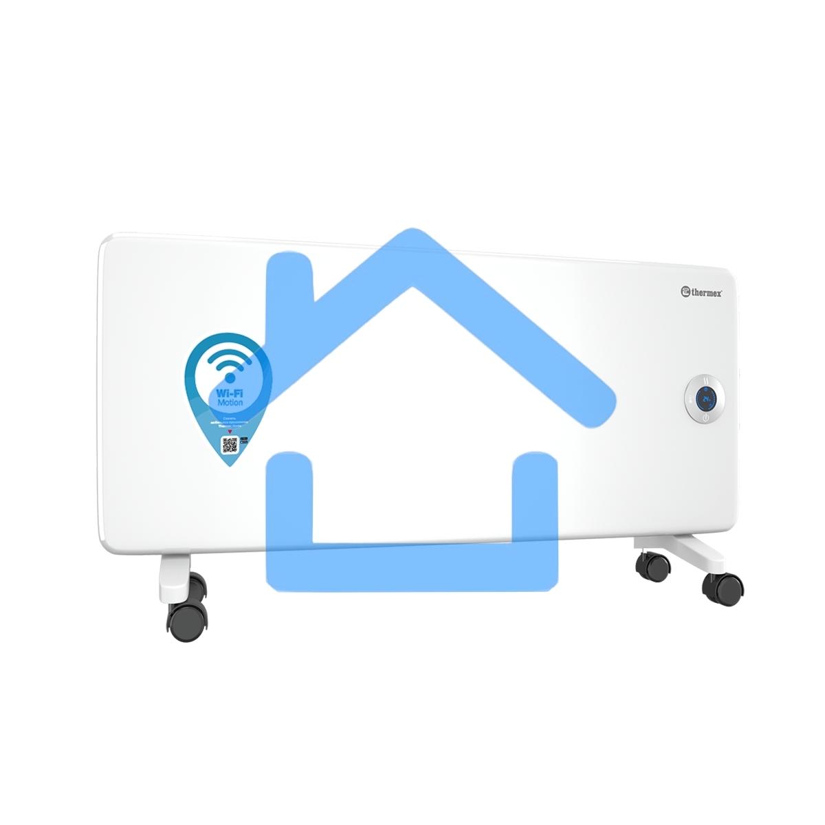 Конвектор Thermex Frame 2000E белый, 2000 Вт, 25 м2, термостат, дисплей, WiFi