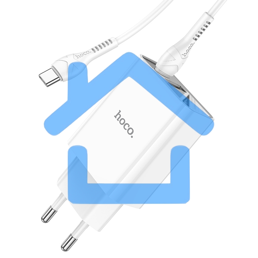 Сетевое зарядное устройство HOCO (6931474769824) C100Aaa 1USB+1Type-C 3.0A QC3.0 PD 20W, White