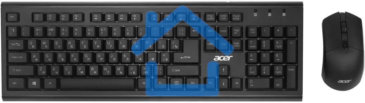 Клавиатура + мышь Acer OKR120 клав:черный мышь:черный USB беспроводная Multimedia