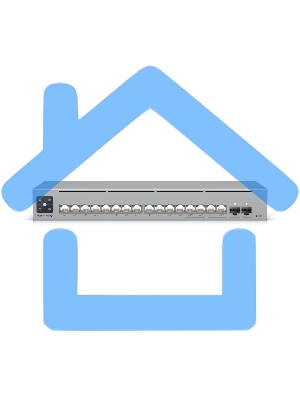 Коммутатор Ubiquiti UniFi Switch Pro Max 16 PoE PoE-коммутатор в стойку, 4х 2.5G RJ45, 12х 1G RJ45, 2х 10G SFP+, раздача 180 Вт