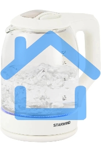Чайник электрический StarWind SKG1056 1,8 л, 2000 Вт, белый/прозрачный