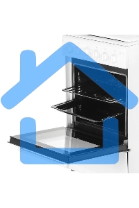 Плита газовая Cezaris ПГ 2150-10 белый, конфорок 4 шт, духовка 43 л, 51 см x 85 см x 55 см