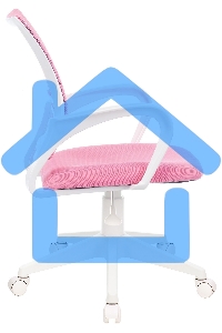 Кресло компьютерное Бюрократ CH-W695NLT TW-06A TW-13A розовый, сетка/ткань, крестовина пластик, пластик белый