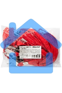 Держатель для бейджа Silwerhof 45см клип текстиль красный (упак.:10шт)