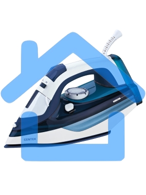 Утюг Centek CT-2319 Blue 1800Вт, антипригарное покрытие, мощный паровой удар, самоочистка, 180мл