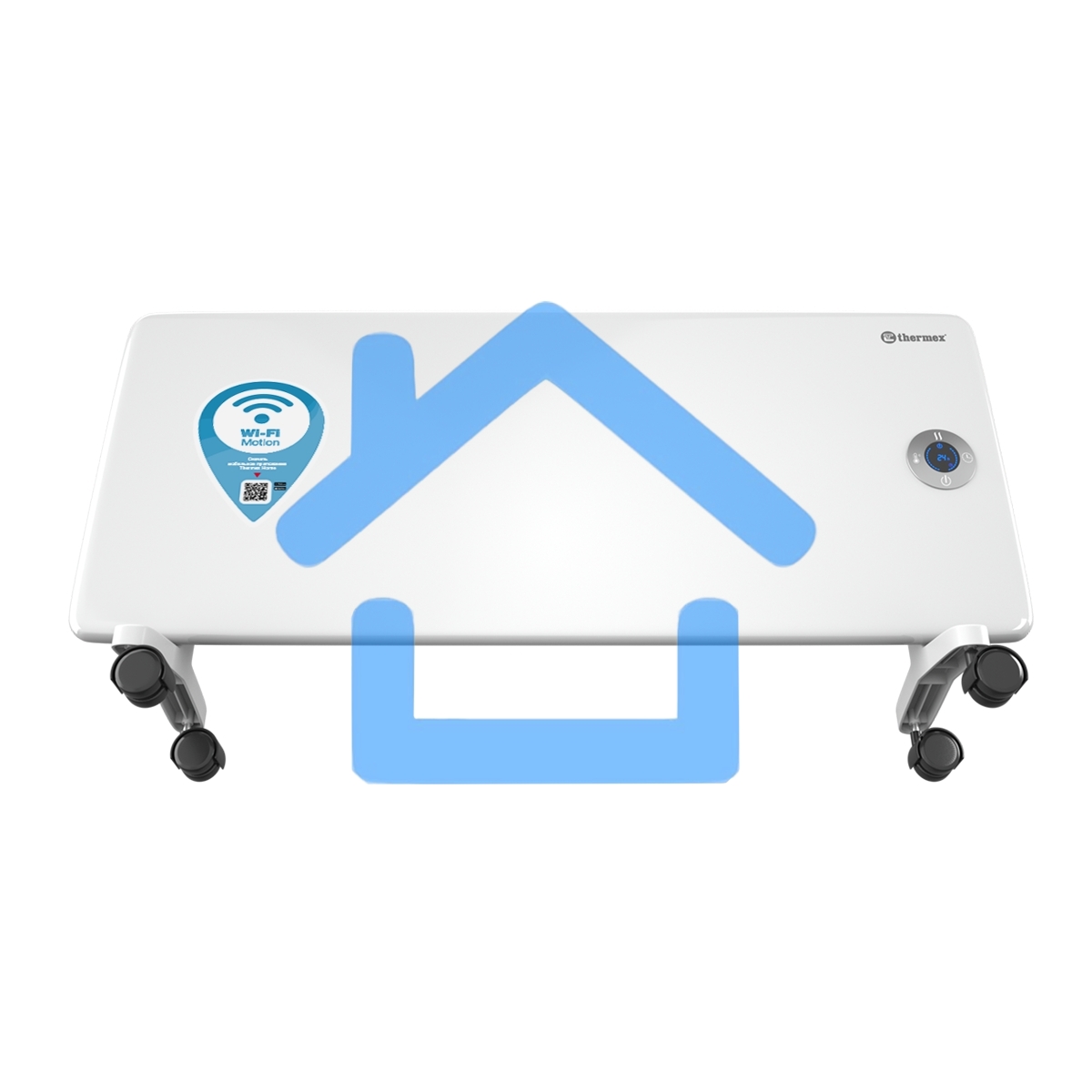 Конвектор Thermex Frame 2000E белый, 2000 Вт, 25 м2, термостат, дисплей, WiFi