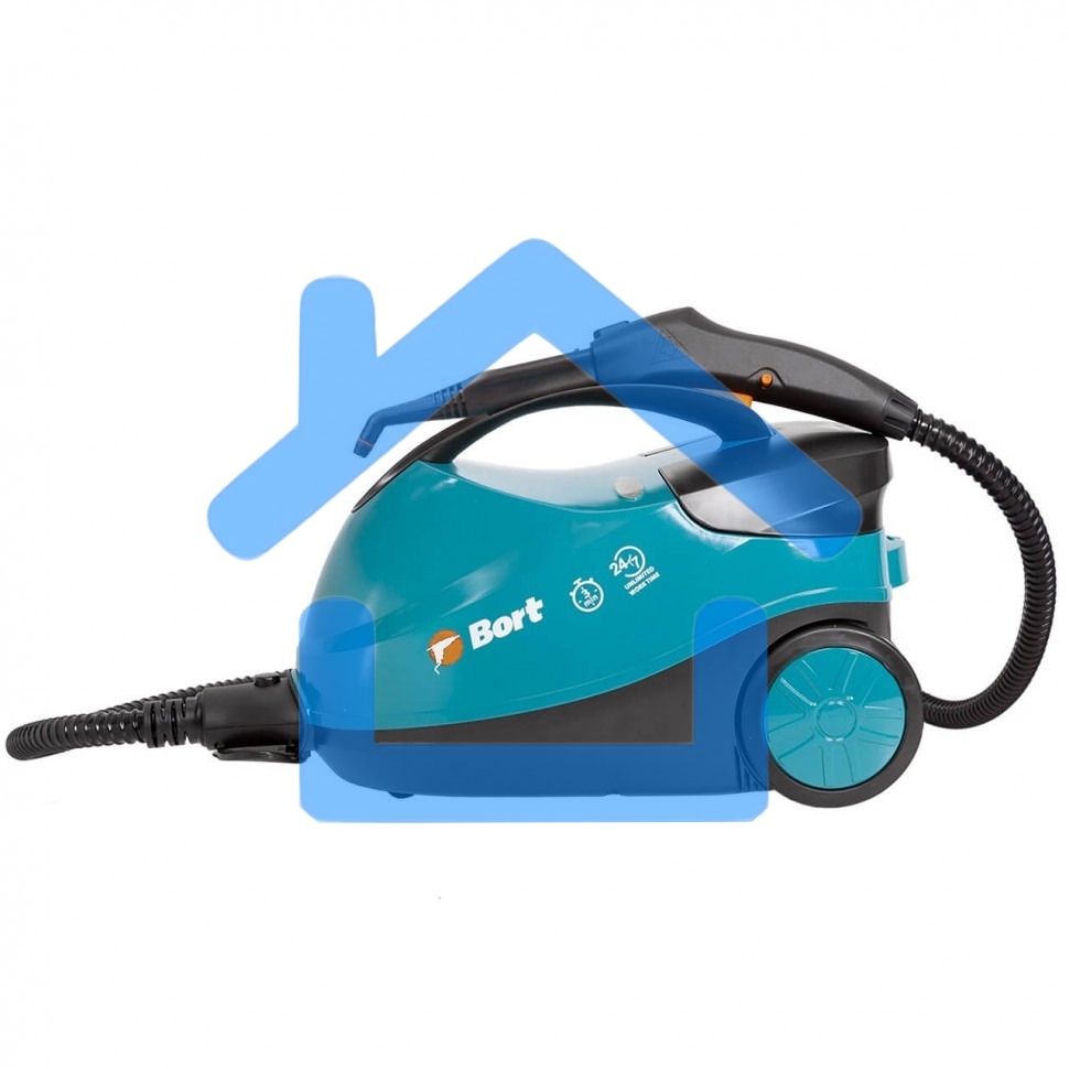 Пароочиститель Bort BDR-2500-RR-Iron, напольный, 2,3 кВт., давление 4 бар, пар 45 г/мин., t-пара 143 °С., бак 1.5 л.