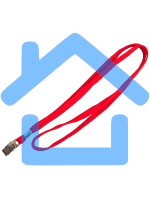 Держатель для бейджа Silwerhof 45см клип текстиль красный (упак.:10шт)