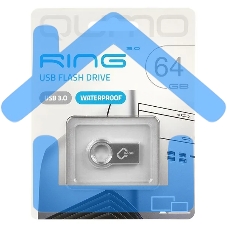 Флешка USB QUMO 64 Gb Ring USB 3.0 цвет корпуса металлик(QM64GUD3-Ring)