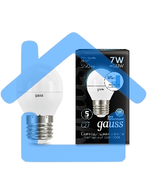 Лампа светодиодная Gauss LED Globe 7Вт E27 4100К step dimmable (диммир.)