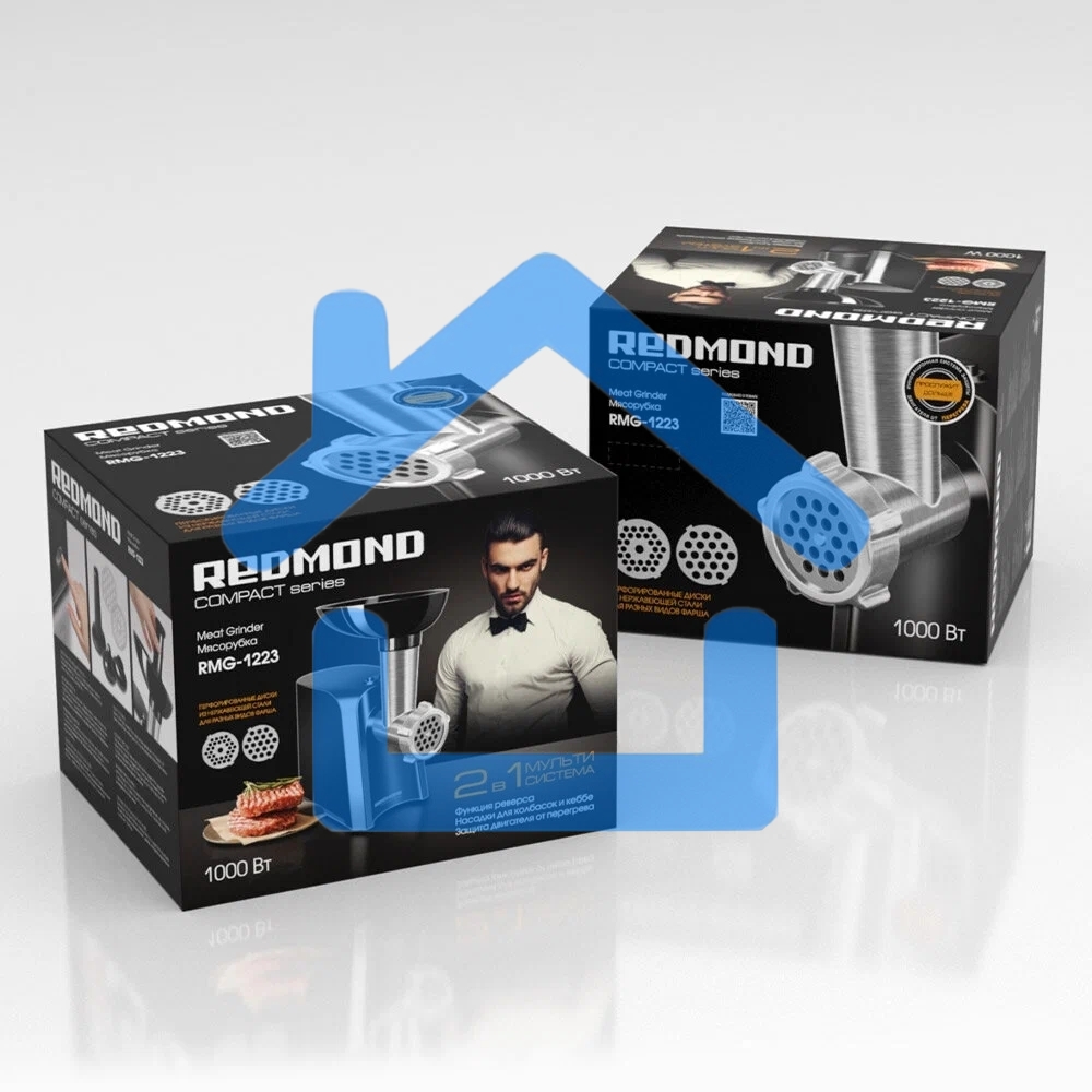 Мясорубка электрическая Redmond RMG-1223 1000Вт черный/серебристый