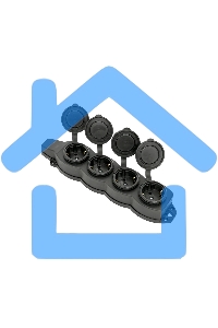 Розетка EKF RPS-020-16-230-44 PROxima четырехместная с защитными крышками каучуковая 230В 2P+PE 16A IP44