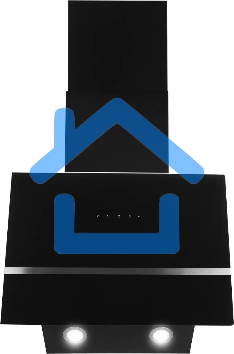 Вытяжка наклонная Hyundai HGH 6846 IX черный, 59.5 см, 600 куб. м/ч, 54 дБ