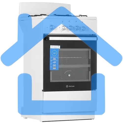 Плита газовая De Luxe 5040.48Г (Щ) белый, конфорок 4 шт, духовка 43 л, 50 см x 85 см x 50 см