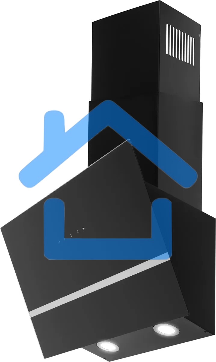 Вытяжка наклонная Hyundai HGH 6846 IX черный, 59.5 см, 600 куб. м/ч, 54 дБ