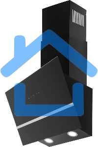 Вытяжка наклонная Hyundai HGH 6846 IX черный, 59.5 см, 600 куб. м/ч, 54 дБ