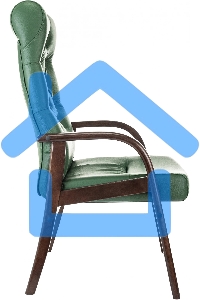 Кресло офисное Бюрократ T-9928WALNUT-CF, зеленый, кожа, на ножках, дерево