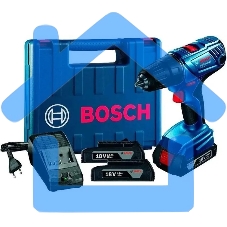 Дрель-шуруповерт Bosch GSB 180-LI Аккумуляторная, 18В, 2 АКБ, Кейс