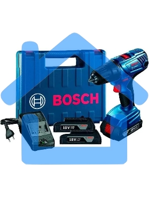 Дрель-шуруповерт Bosch GSB 180-LI Аккумуляторная, 18В, 2 АКБ, Кейс