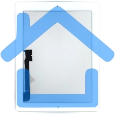 Сенсорное стекло (тачскрин) для iPad, 3 белое с кнопкой