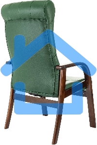 Кресло офисное Бюрократ T-9928WALNUT-CF, зеленый, кожа, на ножках, дерево