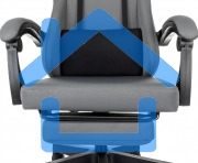 Кресло игровое Zombie 3 серый/черный, крестов. пластик, подст. для ног