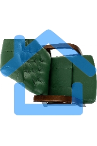 Кресло офисное Бюрократ T-9928WALNUT-CF, зеленый, кожа, на ножках, дерево