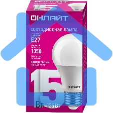 Лампа светодиодная ОНЛАЙТ 61150 OLL-A60-15-230-4K-E27 грушевидная