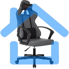 Кресло игровое Бюрократ Zombie 1 серый/черный, крестов. пластик