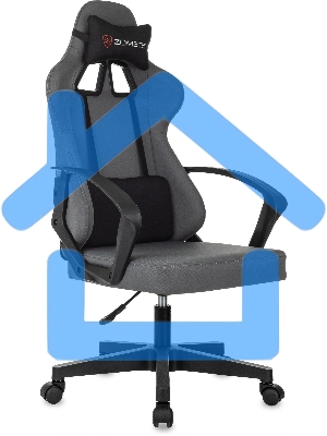 Кресло игровое Бюрократ Zombie 1 серый/черный, крестов. пластик