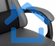 Кресло игровое Zombie 3 серый/черный, крестов. пластик, подст. для ног