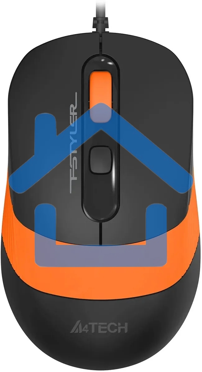 Мышь проводная A4Tech Fstyler FM10S черный/оранжевый, 1600 dpi, USB, кнопки - 4