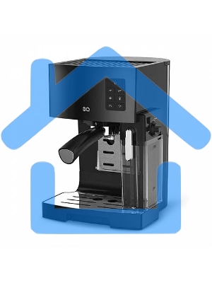 Кофеварка рожковая BQ CM9002 черный, исп. кофе - молотый, 1.4 л, 1450 Вт, 19 Бар.