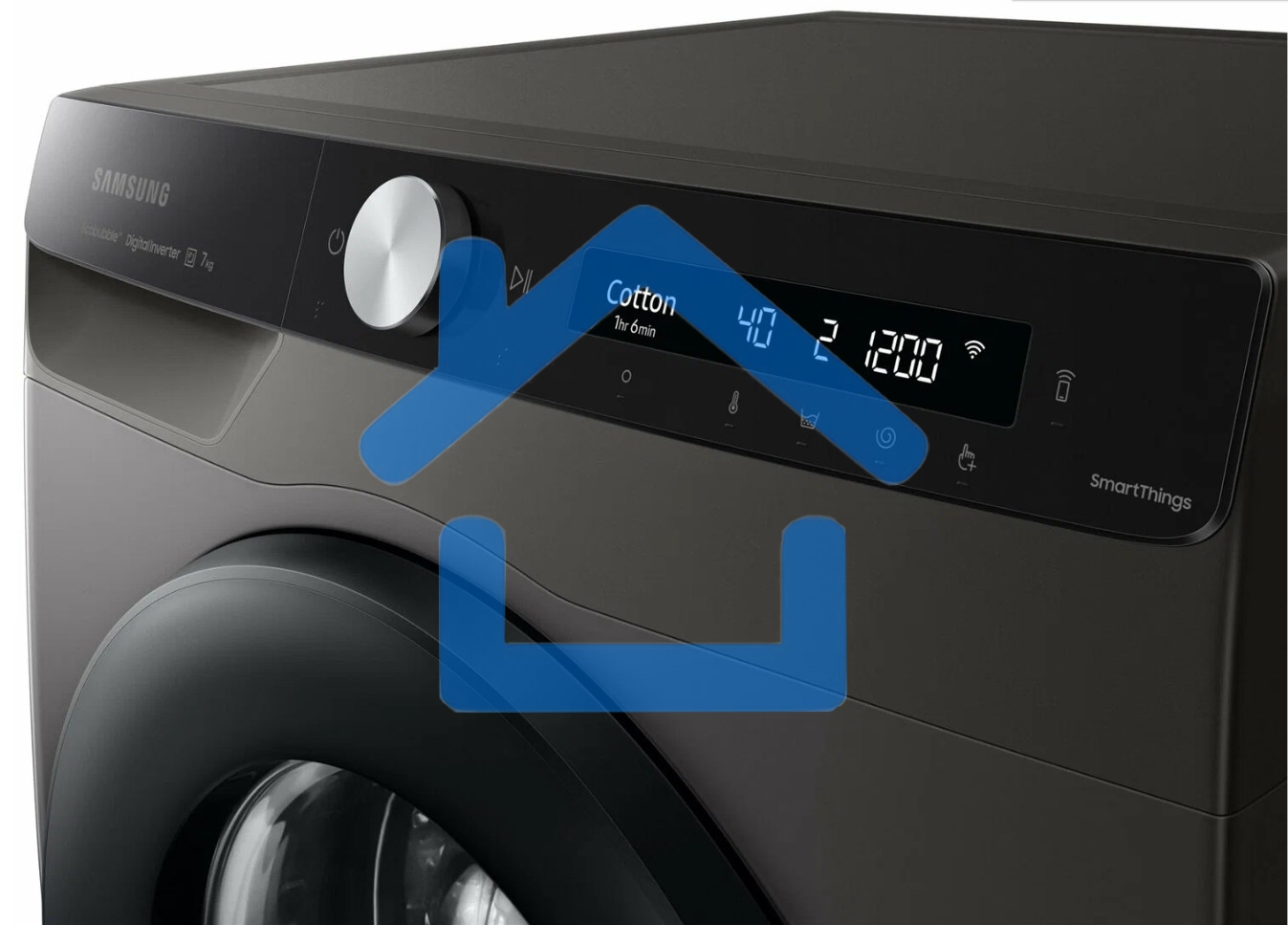 Стиральная машина Samsung WW80AG6S28AX/LD серая, загрузка фронтальная 8кг, 1200 об/мин., класс: A