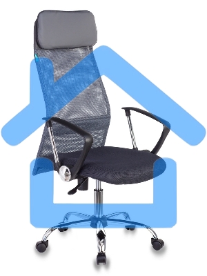 Кресло руководителя Бюрократ KB-6N/SL/DG/TW-12 серый TW-04 TW-12 сетка крестовина хром