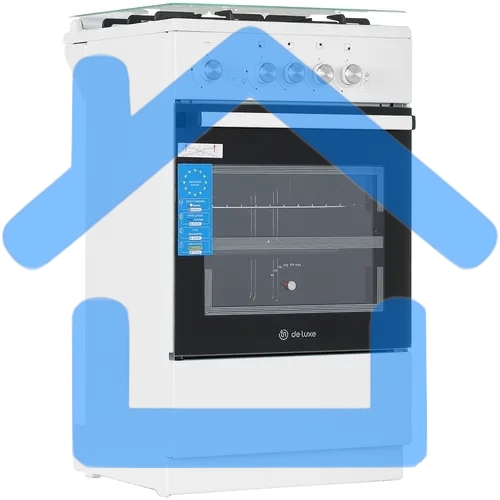 Плита газовая De Luxe 5040.32Г (КР) ЧР белый, конфорок 4 шт, духовка 46 л, 50 см x 85 см x 50 см