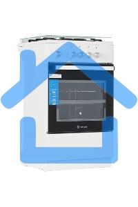 Плита газовая De Luxe 5040.32Г (КР) ЧР белый, конфорок 4 шт, духовка 46 л, 50 см x 85 см x 50 см