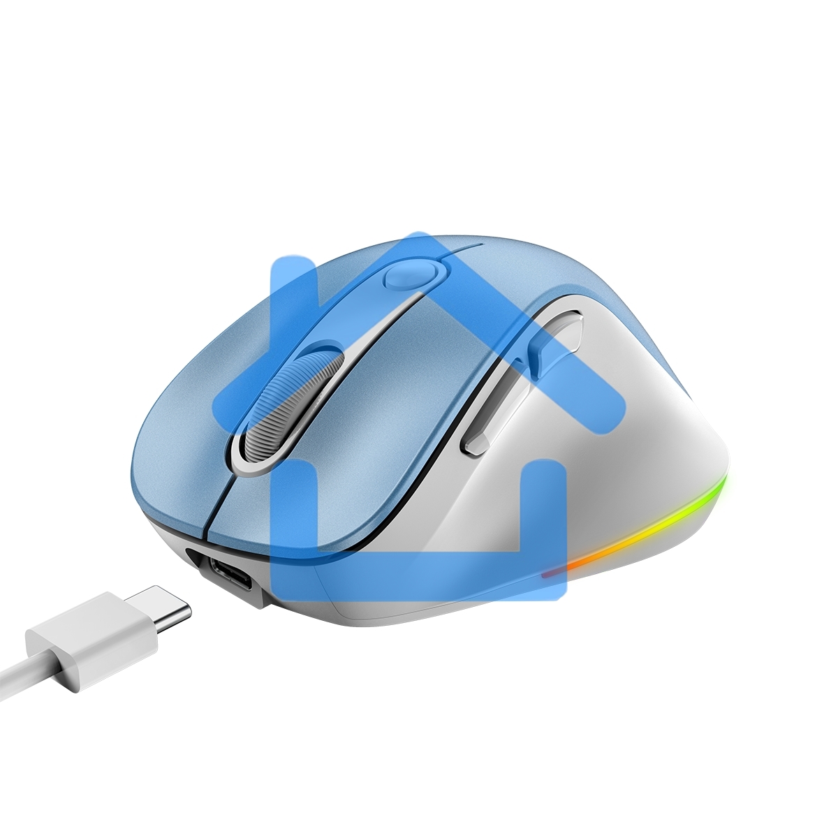 Мышь беспроводная Genius Ergo 9000S Pro светло-голубой, 2400 dpi, радиоканал, Bluetooth, USB, кнопки - 6