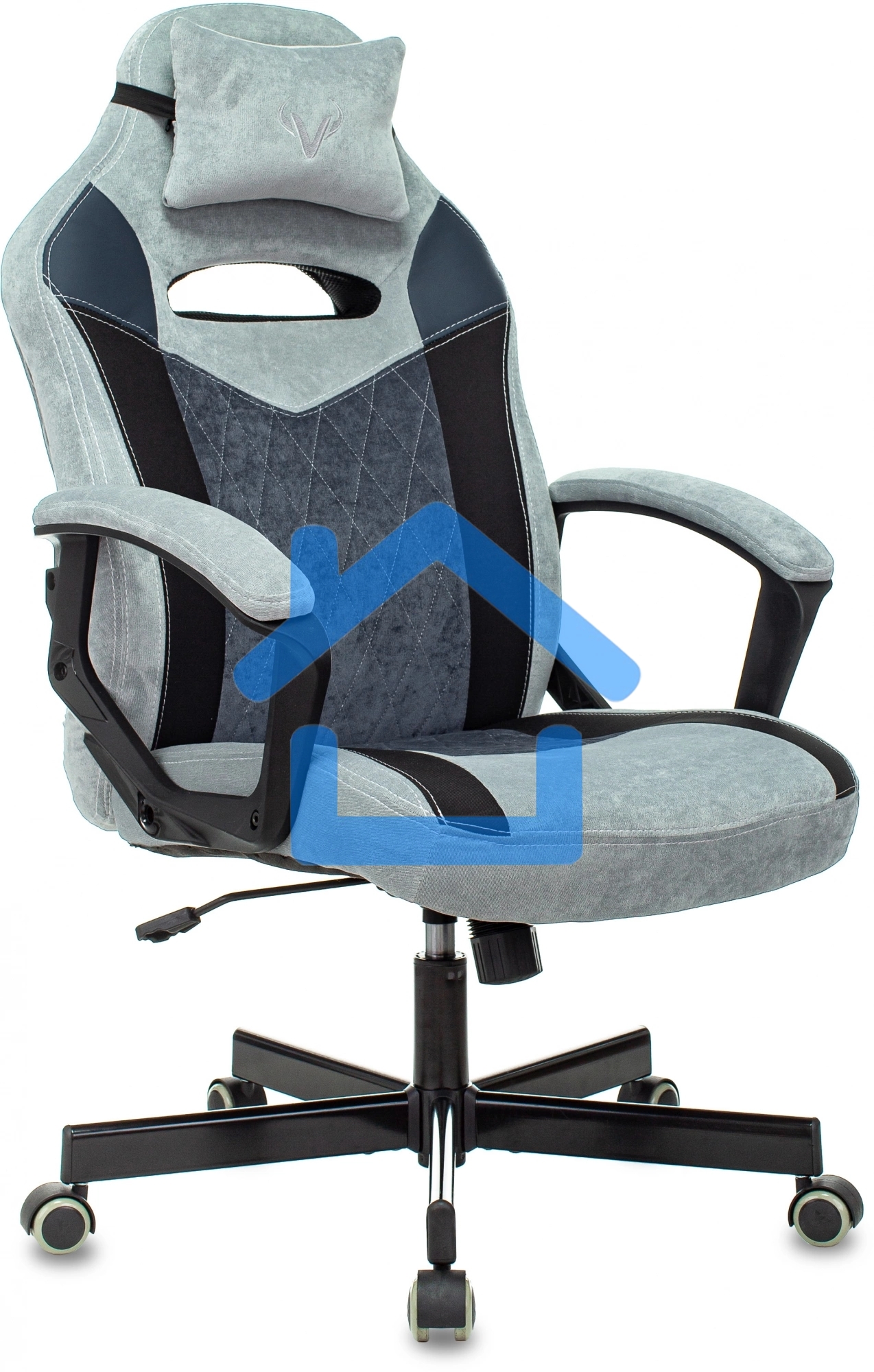 Кресло игровое Бюрократ VIKING 6 KNIGHT BL FABRIC синий, крестовина металл/пластик