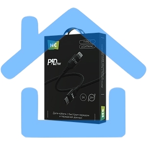 Кабель MORE CHOICE (4620202554178) K69ia 2м USB 3.0A PD 27W для Lightning ng 8-pin Type-C - 2м, черный