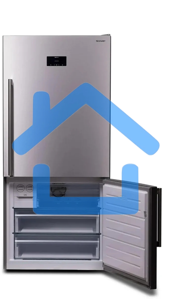Холодильник Sharp SJ653GHXI52R серебристый двухкамерный 400/164 л морозилка снизу, No Frost
