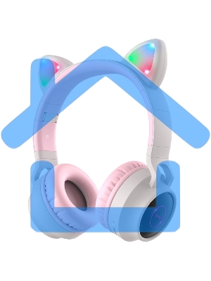 Гарнитура полноразмерная с кошачьими ушами беспроводная HOCO W27, серый