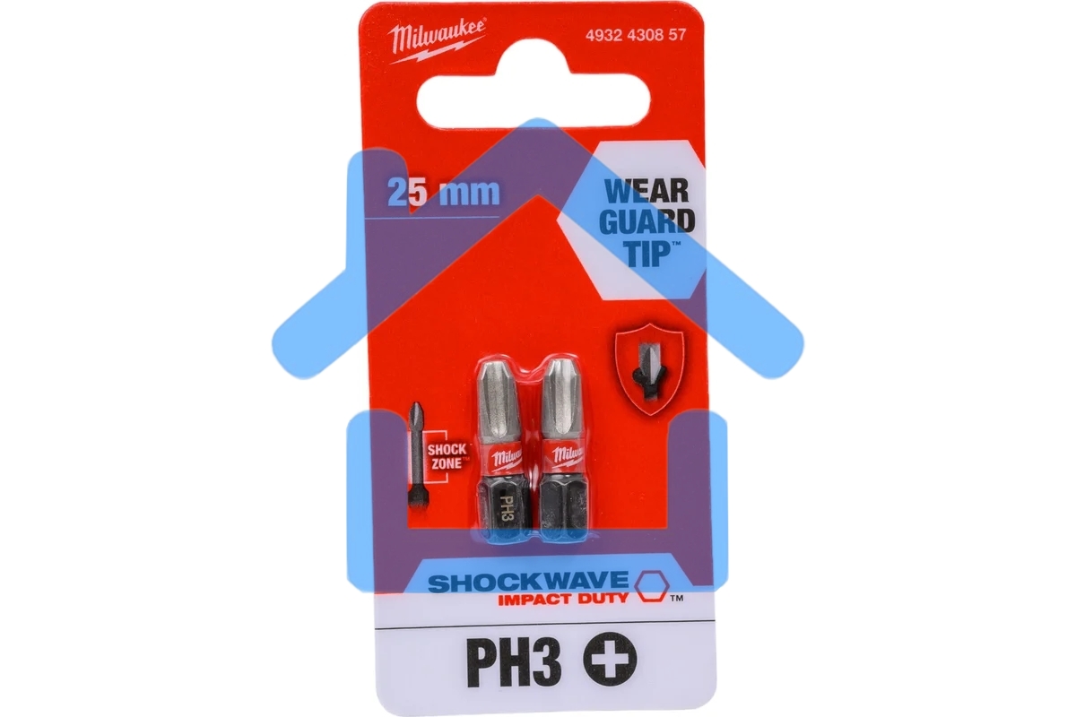 Бита Milwaukee Shockwave PH3 25мм 2шт (4932430857)