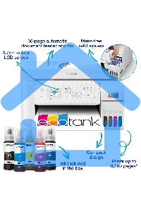 МФУ струйное Epson EcoTank L5296 (C11CJ65411) белый, A4, ч/б печ. 33стр/мин., цв. печ. 15стр/мин., 5760x1440 DPI, 2400х1200 DPI, USB, Ethernet, Wi-Fi
