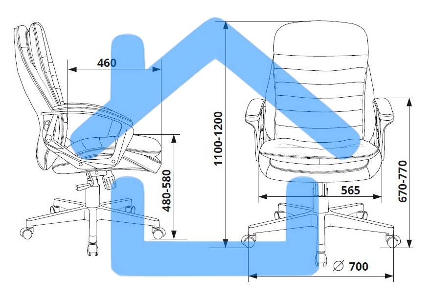 Кресло руководителя Бюрократ T-9950LT/BLACK сиденье черный, искусственная кожа