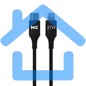 Кабель MORE CHOICE (4620202554178) K69ia 2м USB 3.0A PD 27W для Lightning ng 8-pin Type-C - 2м, черный