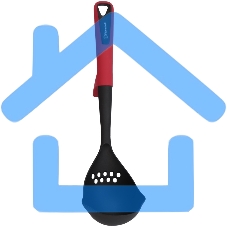 Половник для первых блюд Rondell Craft RD-1872 черный/красный упак.:картонная подложка