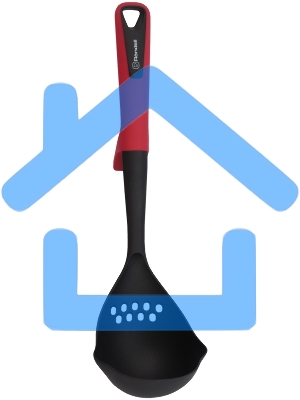 Половник для первых блюд Rondell Craft RD-1872 черный/красный упак.:картонная подложка