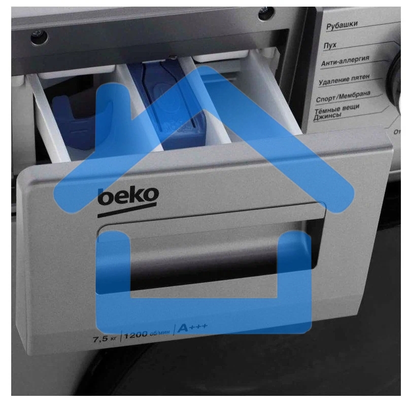Стиральная машина Beko WSPE7H616S cеребристый, загрузка фронтальная 7,5 кг, 1200 об/мин., класс: А